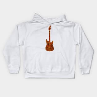 Red on Yellow Flame Guitar Silhouette Kids Hoodie